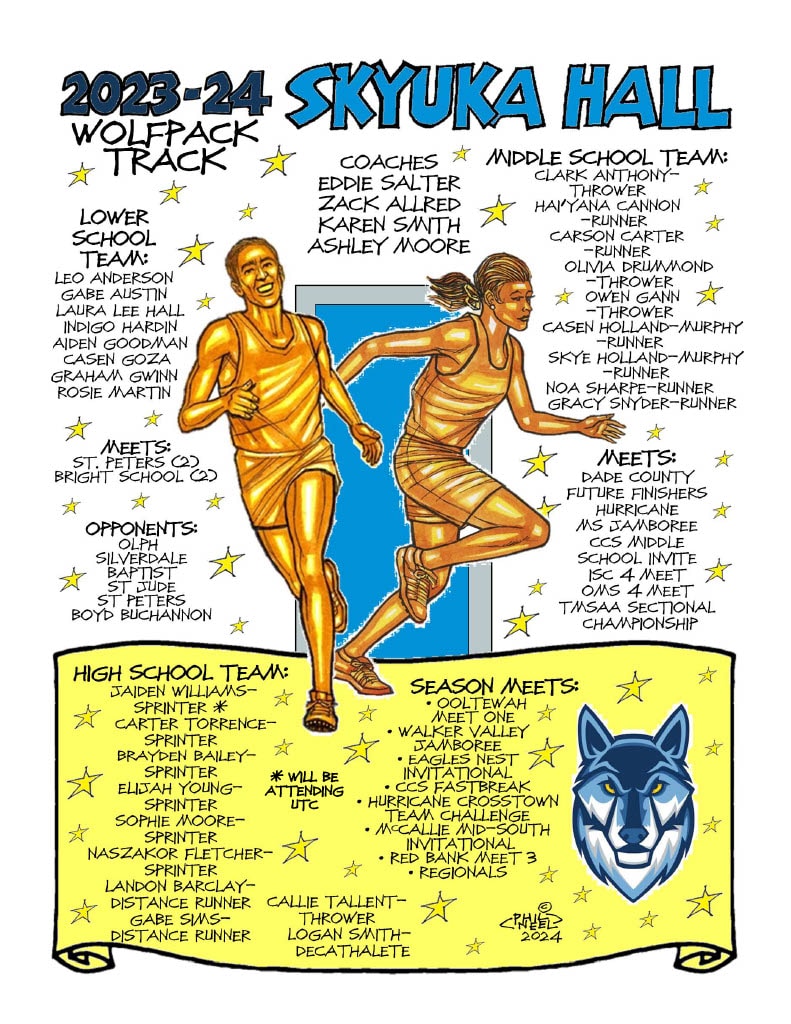 2023-24 Skyuka Hall Wolfpack Track Team commemorative drawing